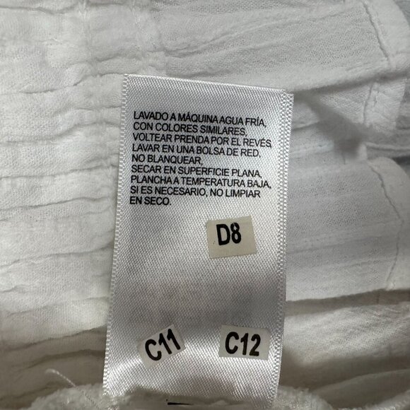 Lucky Brand White Cotton Crochet Collar Halter Neck Shirred Waist Peplum Top - Picture 11 of 13